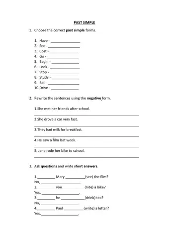 all clear 1 past simple