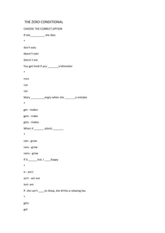 The zero conditional