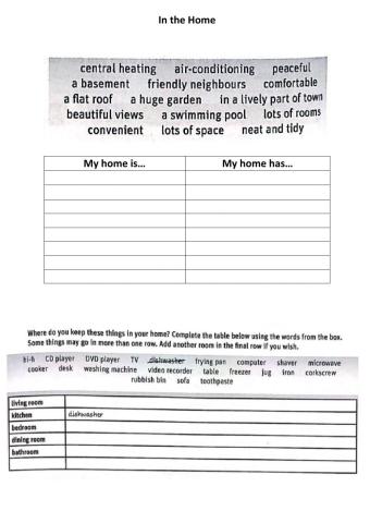 In the Home (Vocabulary)