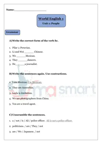 Test 1- World English