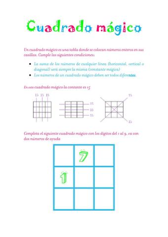 Cuadrado mágico
