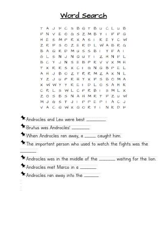 Androcles word search