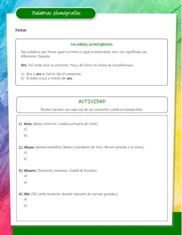 Palabras homógrafas