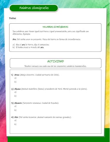 Palabras homógrafas