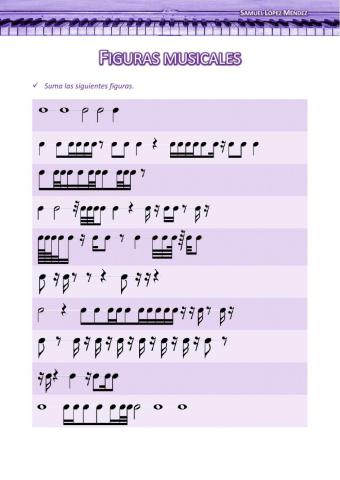 Figuras musicales - Sumas