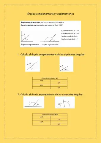 Ángulos complementarios y suplementarios