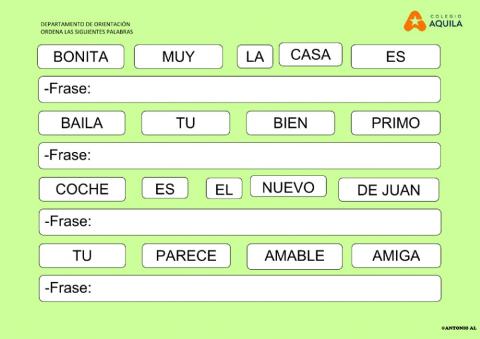 Ordena las oraciones