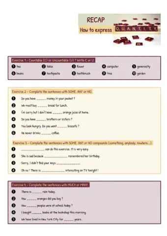 How to express quantity - RECAP