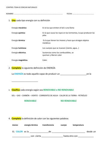 Control la energía: calor, luz y sonido