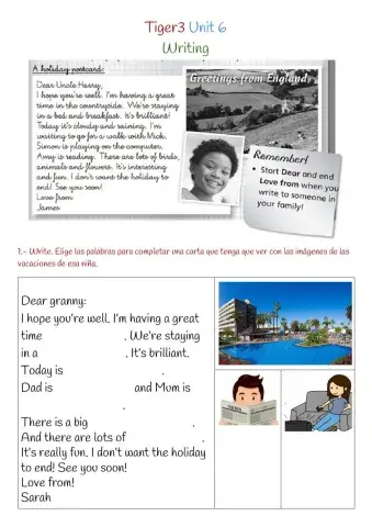 Tiger 3 Unit 6 Writing