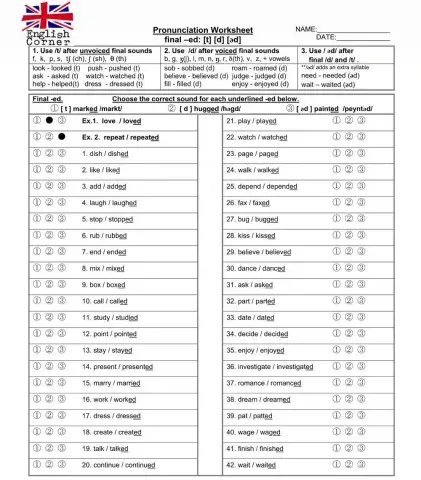 UNIT 6 - Grammar - Final -ed Pronunciation