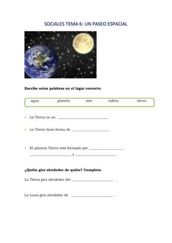 Un paseo por el espacio