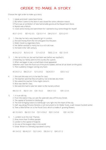 Order to make a story