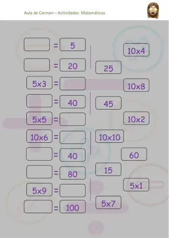 Tabla del 5 y del 10