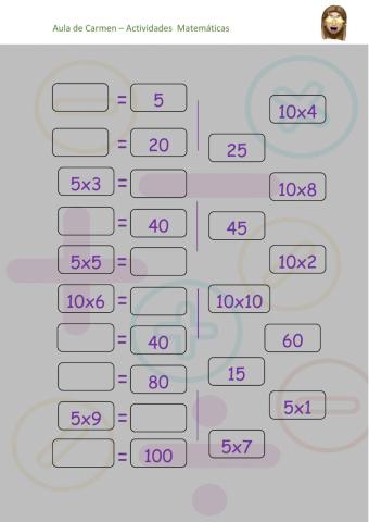 Tabla del 5 y del 10