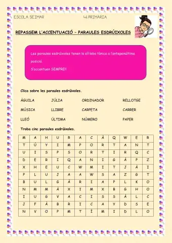 Accentuació. paraules esdrúixoles