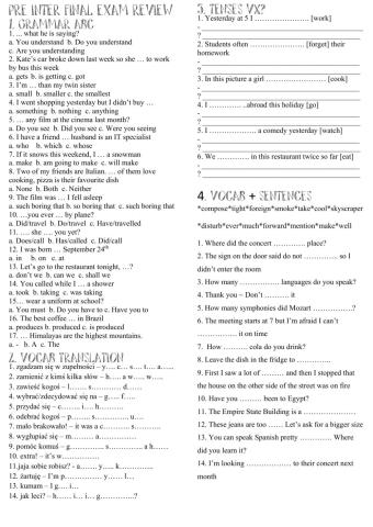 Full blast 3 final exam review 1