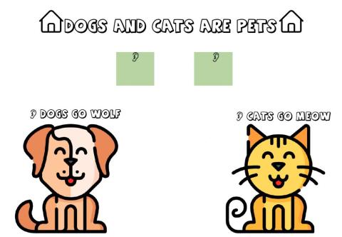 Cats and dogs are pets