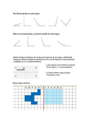 Ángulos, simetría y traslación