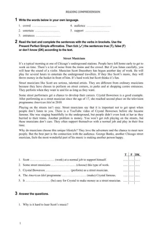 Reading comprehension