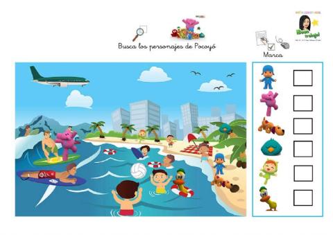 Busca los personajes de Pocoyó