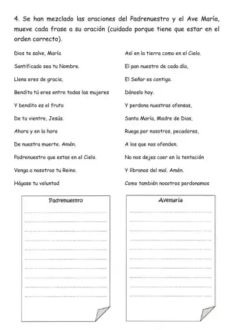 Ficha 4 - Padrenuestro-Ave María