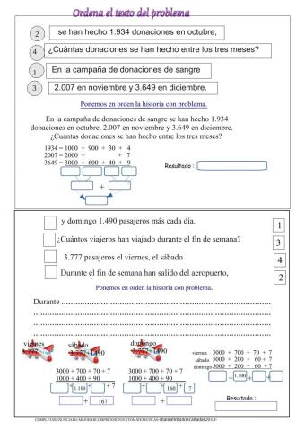 Ordenar texto problema y resolverlo.