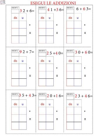 Addizioni colonna senza cambio