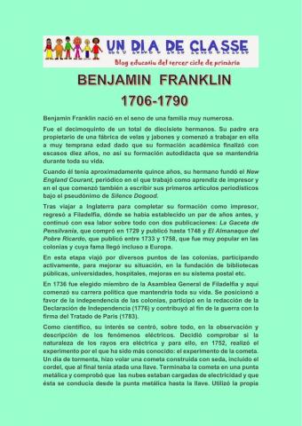 Comprensión lectora: Benjamin Franklin