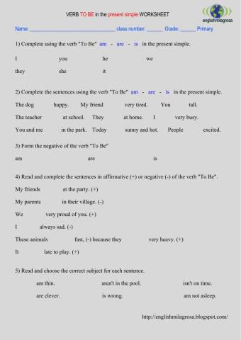 Verb -To  Be - AM - ARE - IS