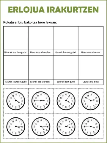 Erlojua irakurtzen