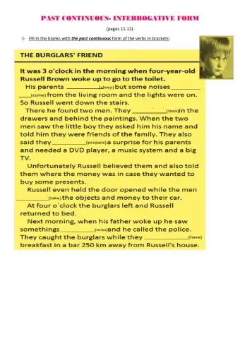 past continuous: interrogative form