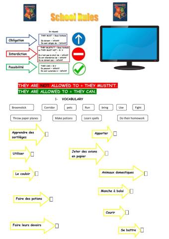 Rules at Hogwarts - MUST - MUSTN'T - CAN