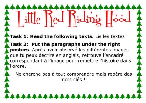 Reading book Little red riding hood