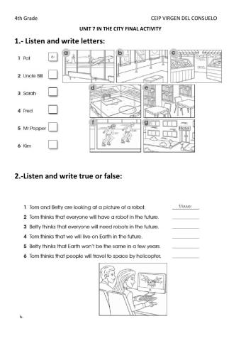 4th Grade - Unit 7 Test