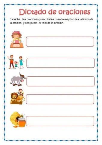 Dictado de  oraciones