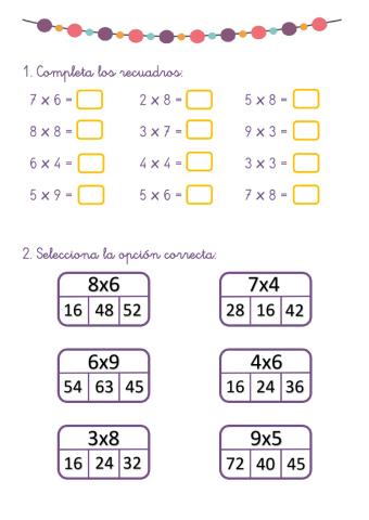 Tablas multiplicar