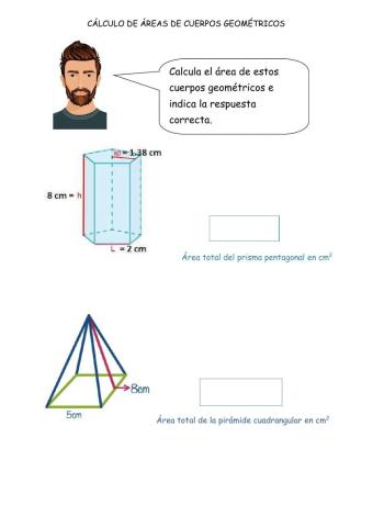 Cálculo áreas cuerpos geométricos
