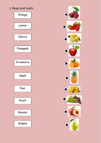 Fruits. Read and match.