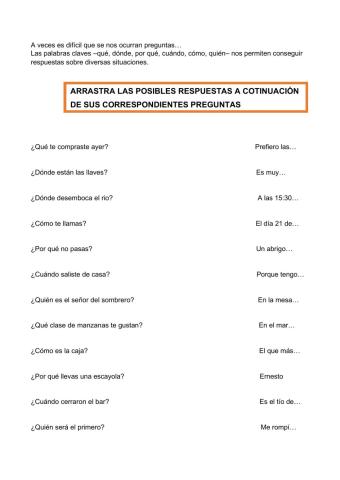 Preguntas y posibles respuestas