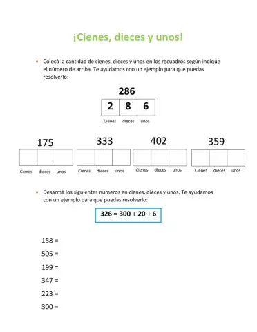 ¡Cienes, dieces y unos!