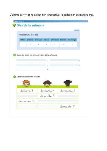 Els dies de la setmana