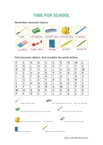 Classroom objects