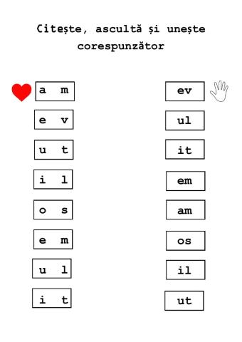 A, e , i, o, u, m, t, s, v, l,