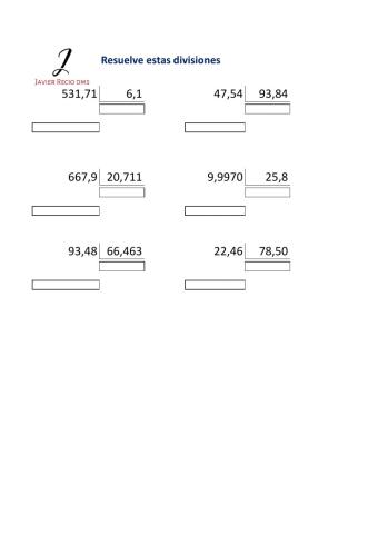 Divisiones con decimales J1