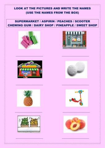 Look and write the names