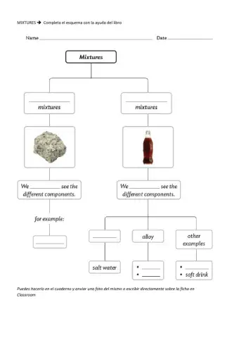 Mixtures: Graphic organiser