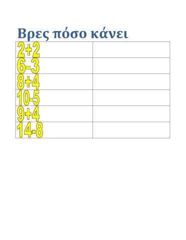 Βρες πόσο κάνει