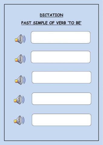 Past simple of verb 'to be'