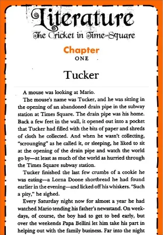 Literature W15 Wednesday